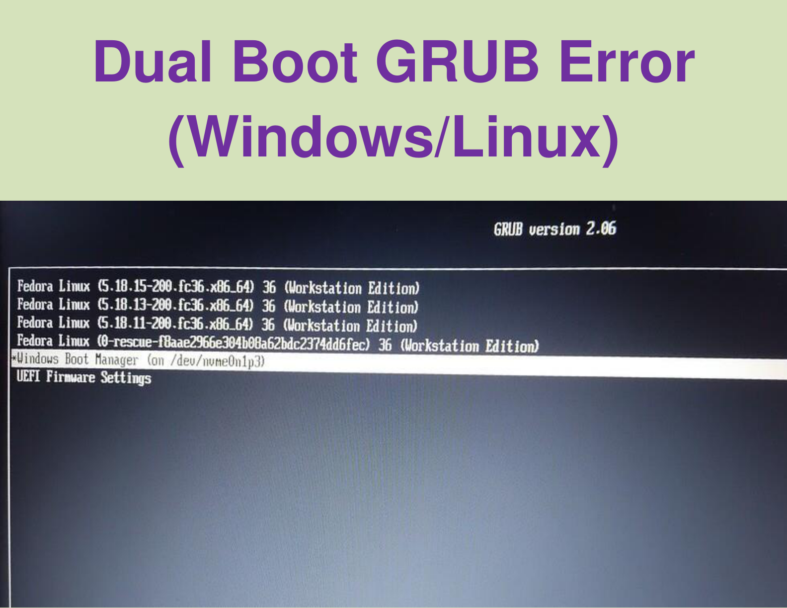 Dual Boot GRUB Error (উইন্ডোজ ও লিনাক্স বুট সমস্যা)