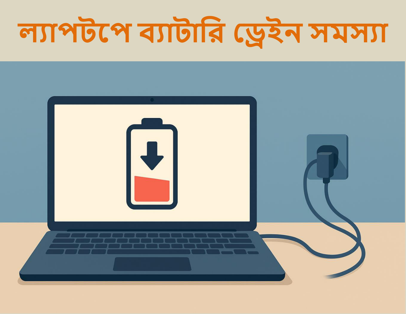 Laptop Battery Drain (ল্যাপটপে ব্যাটারি দ্রুত শেষ হওয়া)