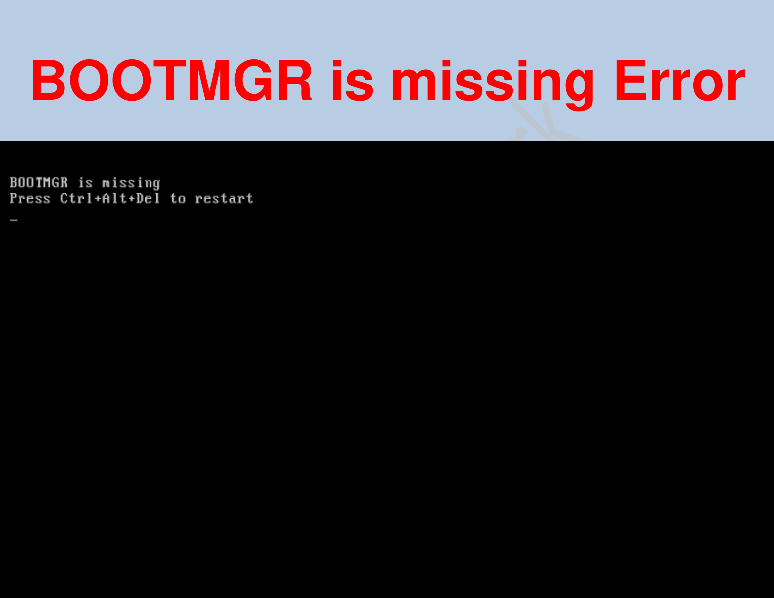 BOOTMGR is missing (বুট ম্যানেজার মিসিং এরর)