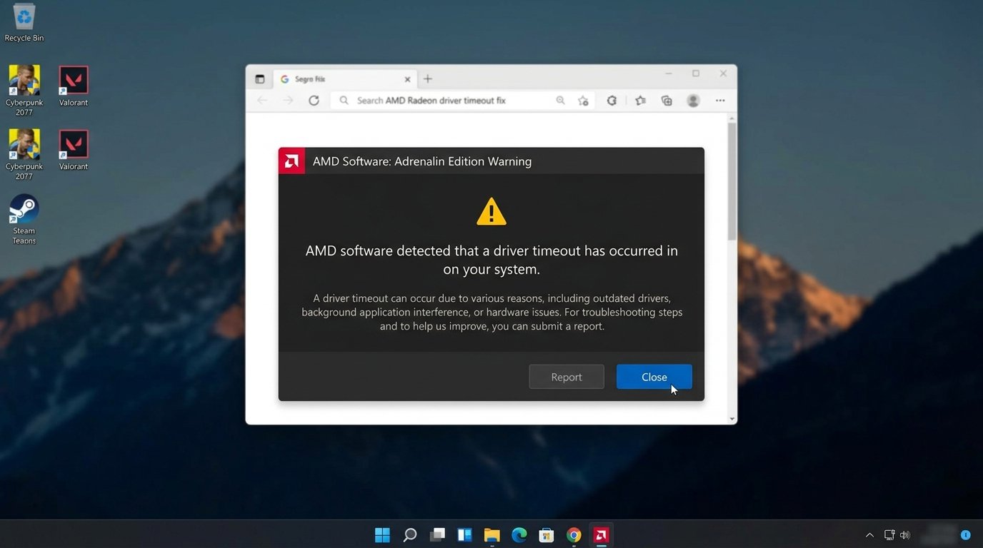 AMD Radeon Software এরর।