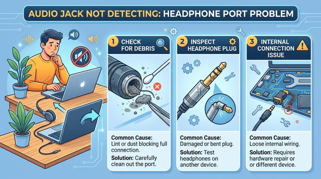 Audio Jack Not Detecting হেডফোন পোর্ট সমস্যা।