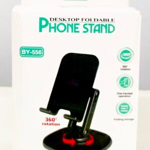 BY-556 Desktop Foldable Phone Stand with 360° Rotation Base