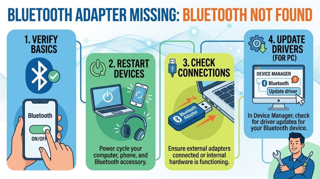 Bluetooth Adapter Missing ব্লুটুথ না পাওয়া