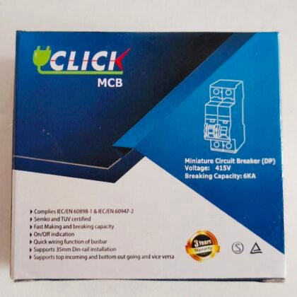 CLICK Miniature Circuit Breaker (DP) - Double Pole MCB by RFL