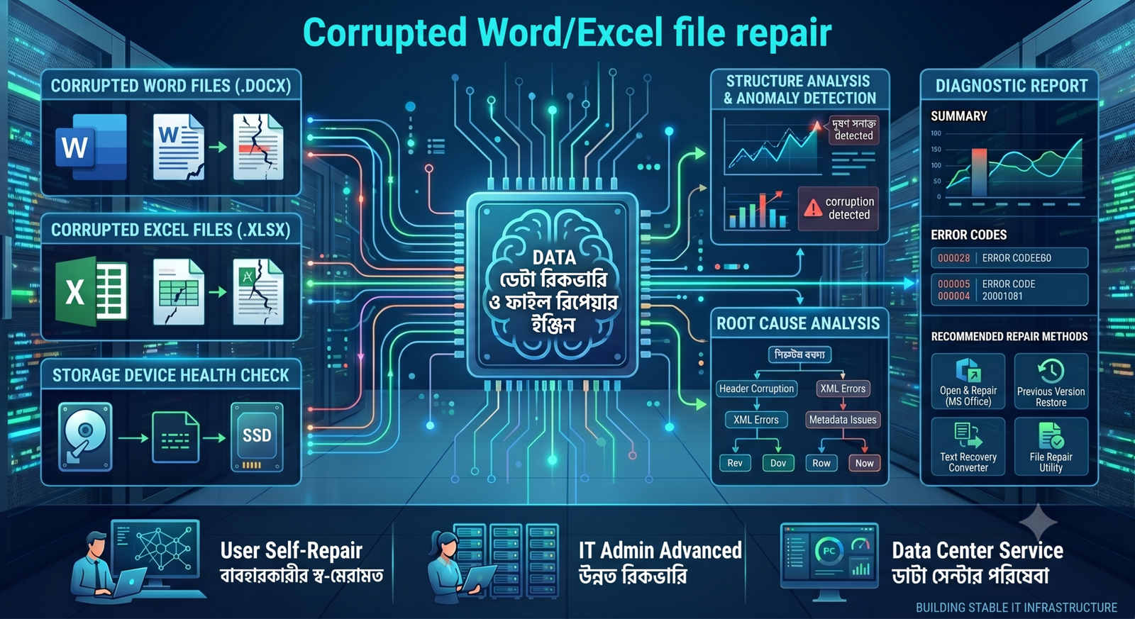 Corrupted WordExcel file repair।