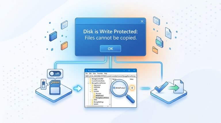 Disk is Write Protected ফাইল কপি না হওয়া।