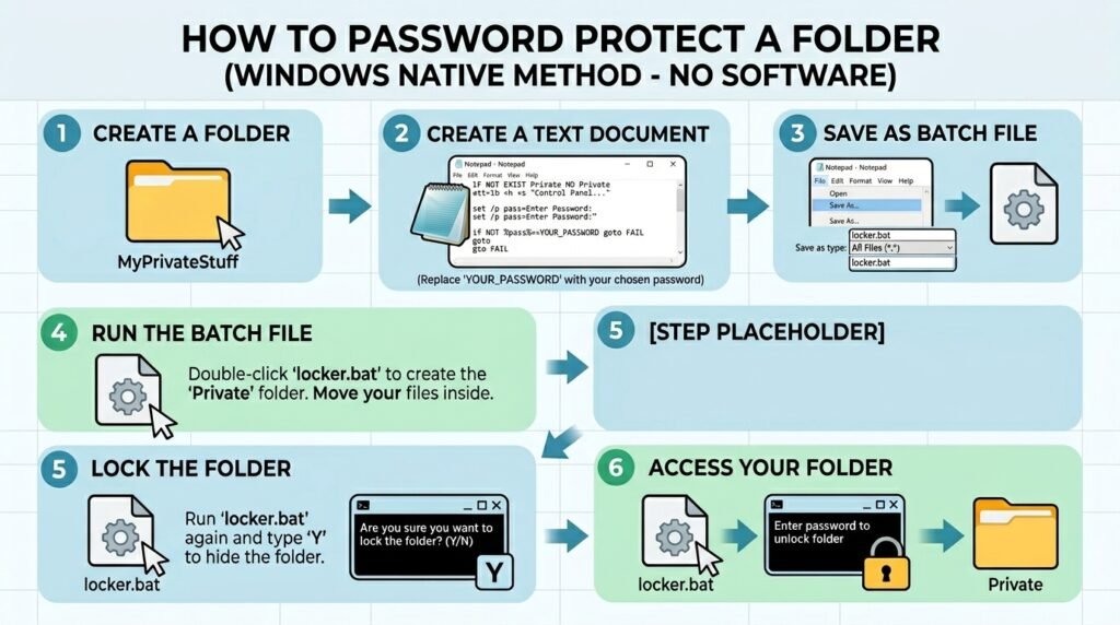 Folder Password Lock (Software ছাড়াই)।