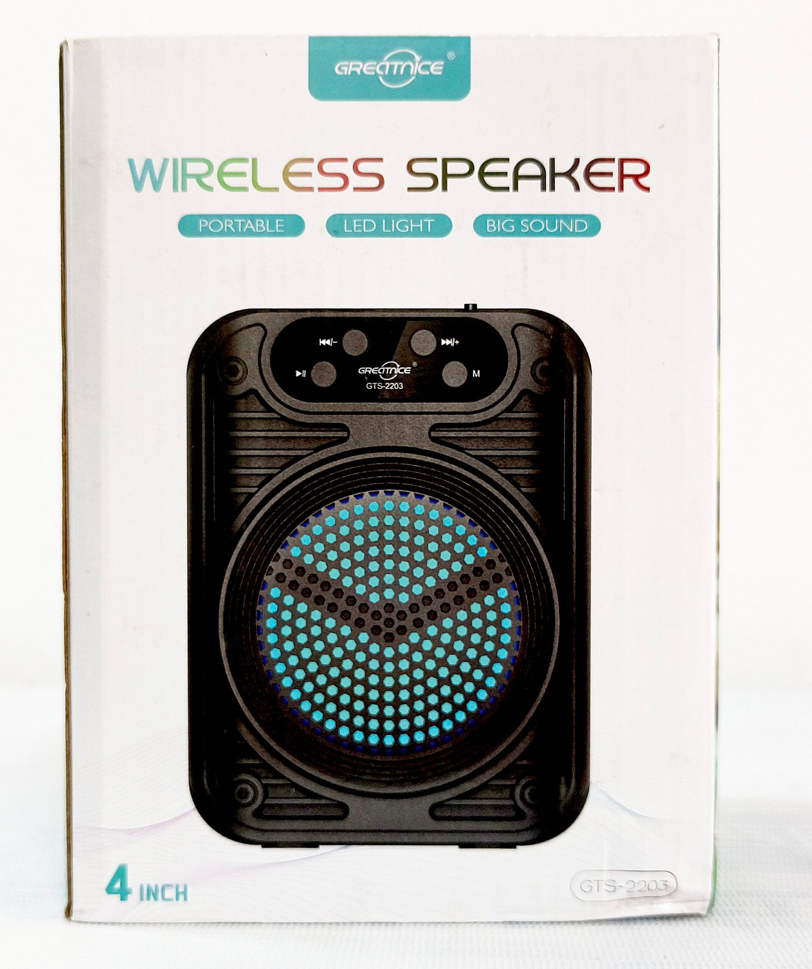 Greatnice GTS-2203 4-Inch Portable Wireless Bluetooth Speaker with LED Light
