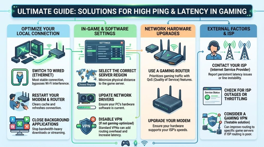 High PingLatency in Gaming সমাধান।
