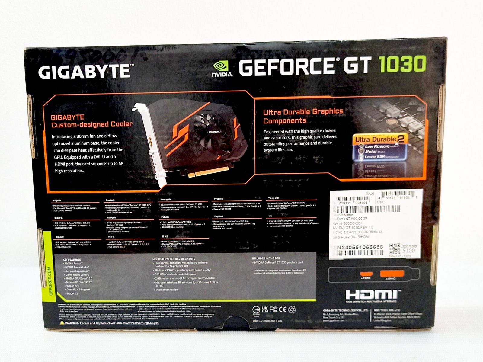 Gigabyte GeForce GT 1030 OC 2G 2GB GDDR5 Graphics Card