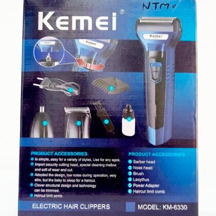 Kemei KM-6330 3-in-1 Grooming Kit Electric Hair Clipper, Shaver & Nose Trimmer