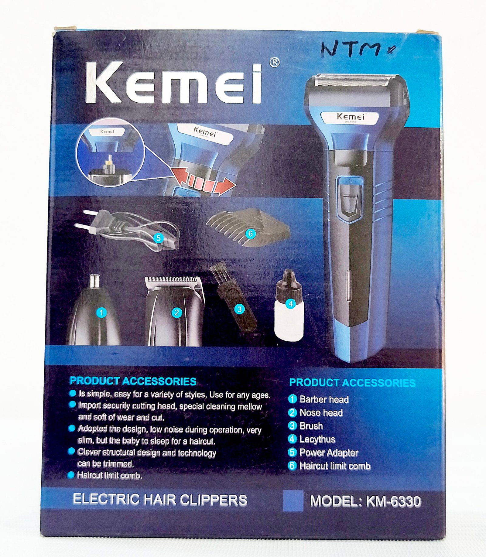 Kemei KM-6330 3-in-1 Grooming Kit Electric Hair Clipper, Shaver & Nose Trimmer