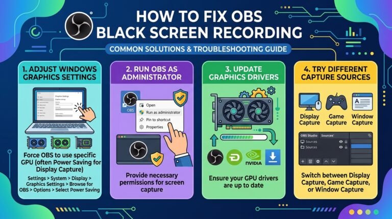 OBS Black Screen রেকর্ডিং ফিক্স।
