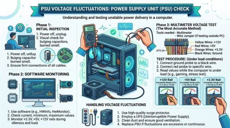 PSU Voltage Fluctuations পাওয়ার সাপ্লাই চেক।