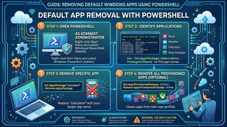  PowerShell দিয়ে ডিফল্ট অ্যাপ রিমুভ্যাল।