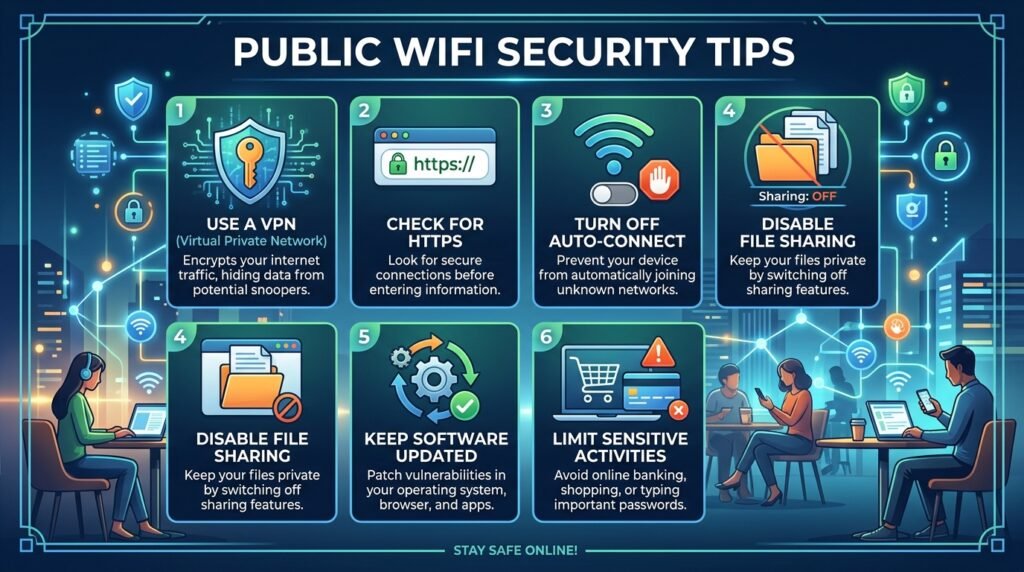 Public WiFi Security টিপস।
