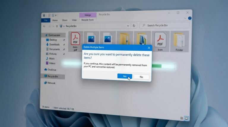 Recycle Bin থেকে পার্মানেন্টলি ডিলিট হওয়া ডাটা।