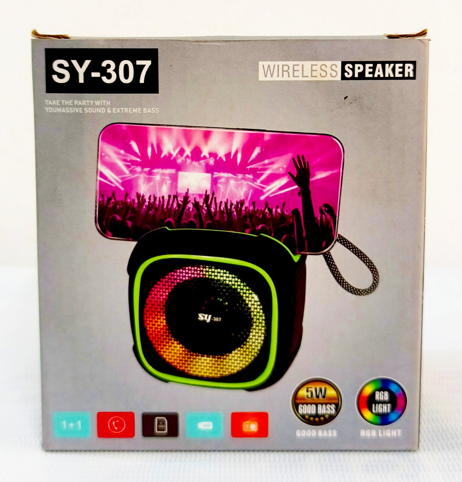 SY-307 Portable RGB Wireless Bluetooth Speaker with Phone Holder - 5W