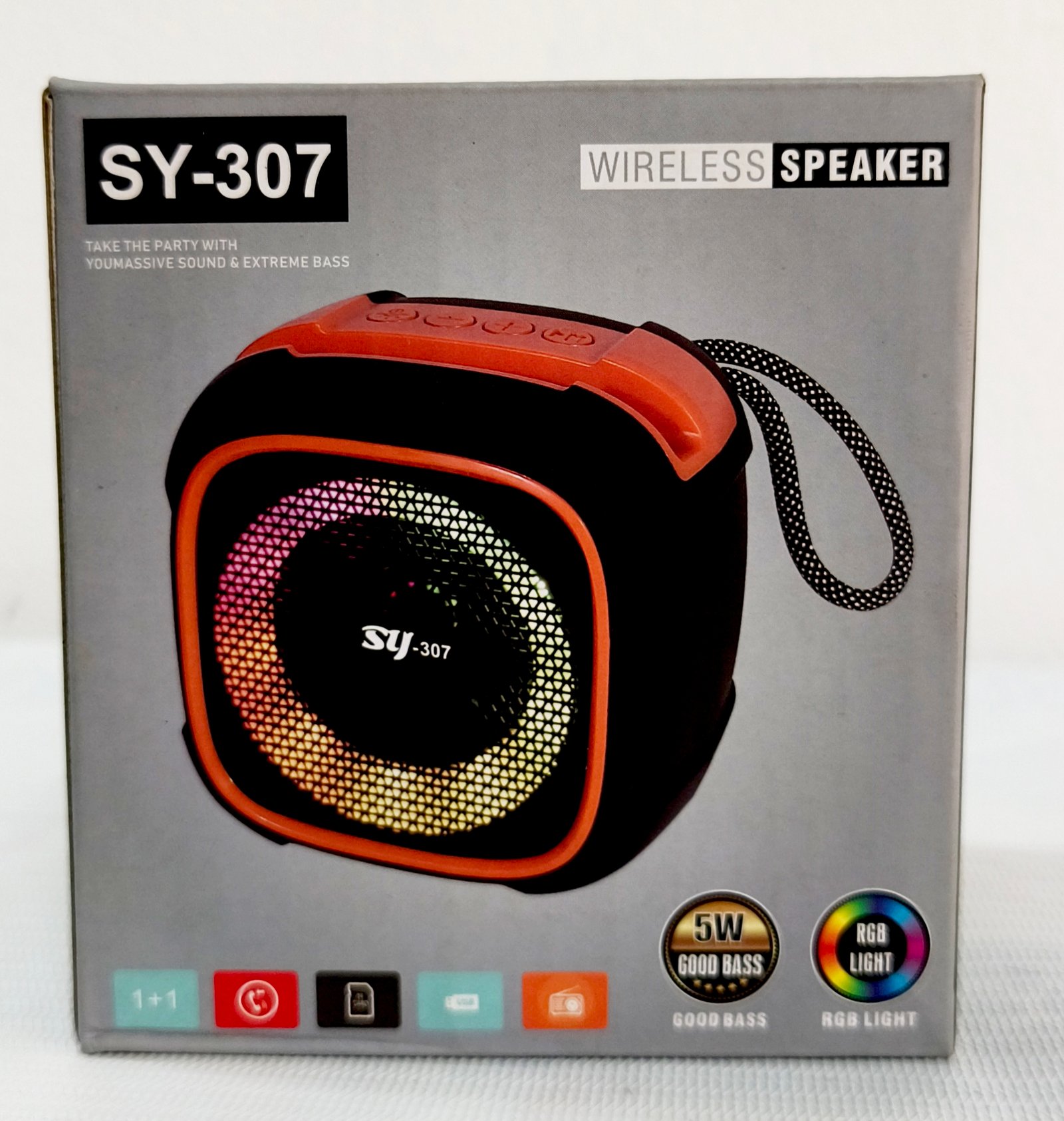 SY-307 Portable RGB Wireless Bluetooth Speaker with Phone Holder - 5W - Image 3
