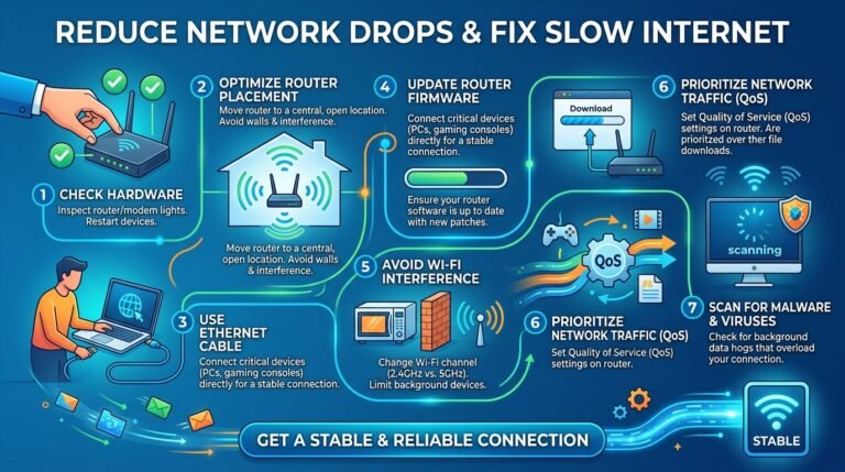 Slow Internet নেটওয়ার্ক ড্রপ কমানো।