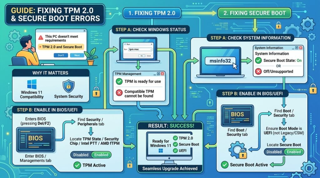 TPM 2.0 and Secure Boot এরর ফিক্স