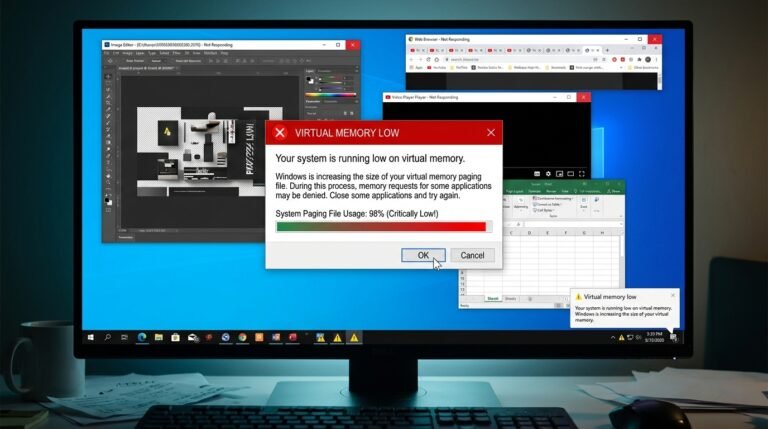 Virtual Memory Low এরর।
