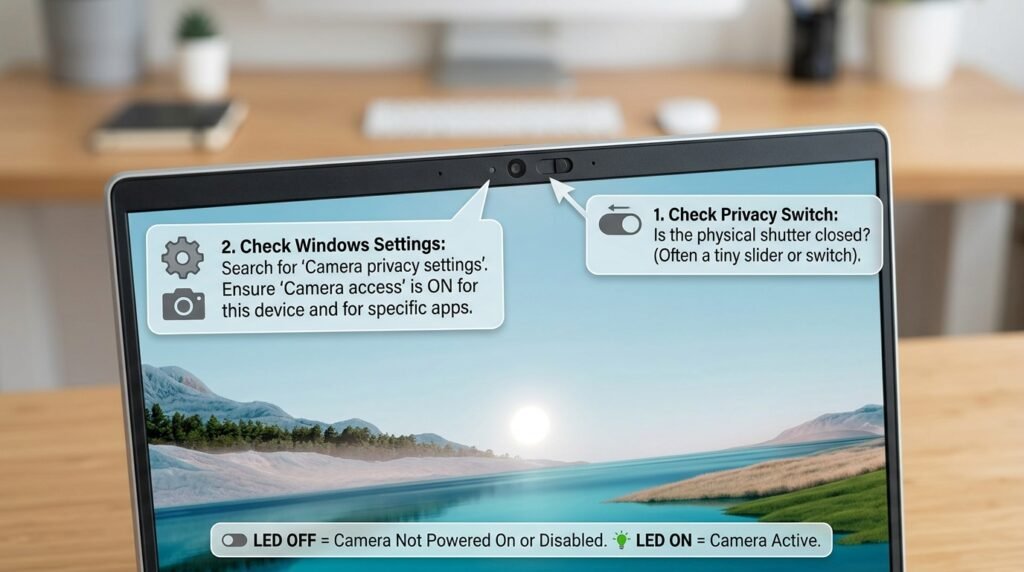  Webcam Not Working ক্যামেরা অন না হওয়া।