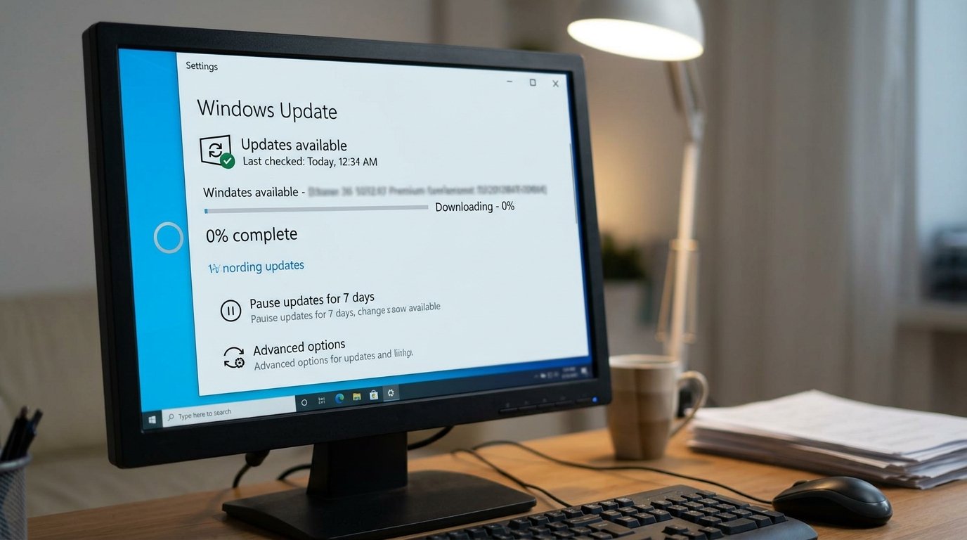 Windows Update stuck at 0% আপডেট আটকে যাওয়া।