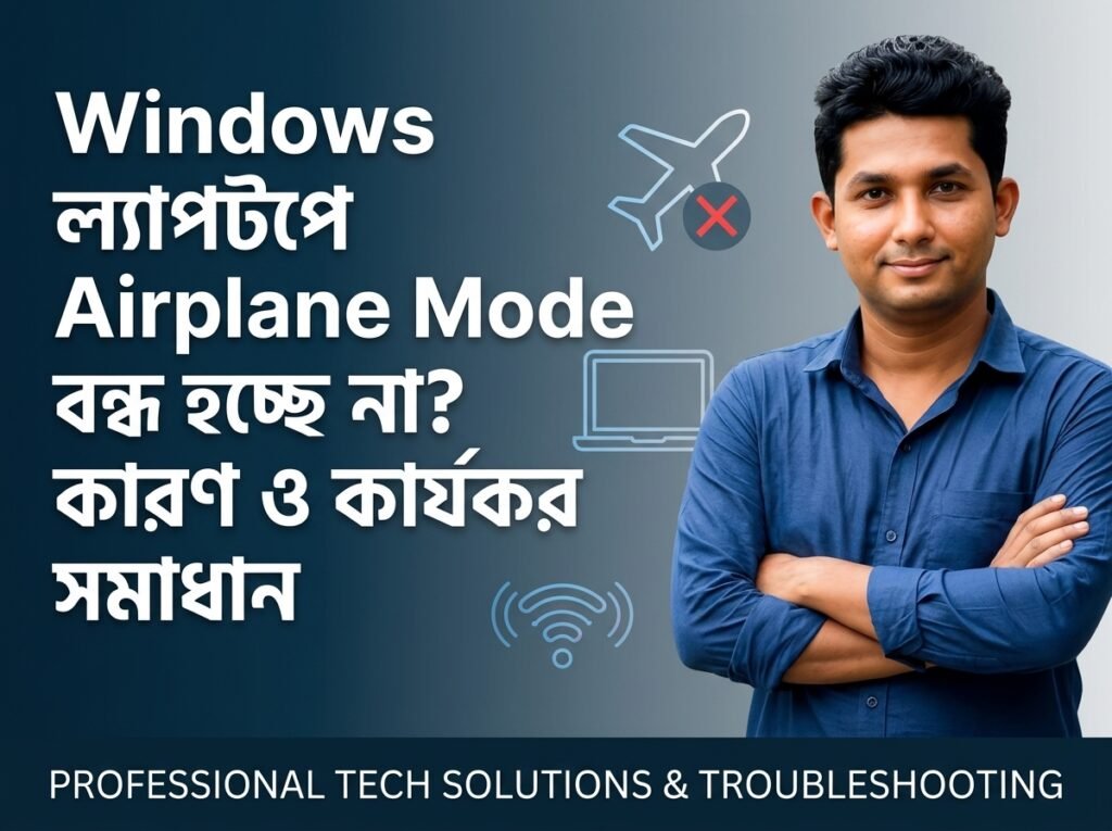 Windows ল্যাপটপে Airplane Mode বন্ধ হচ্ছে না কারণ ও কার্যকর সমাধান