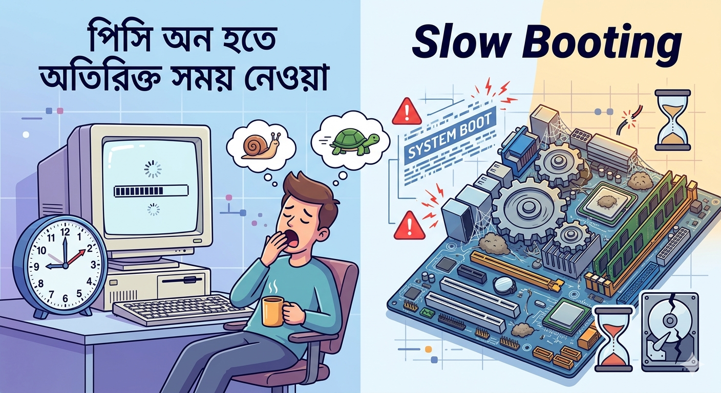 Slow Booting: পিসি অন হতে অতিরিক্ত সময় নেওয়া।
