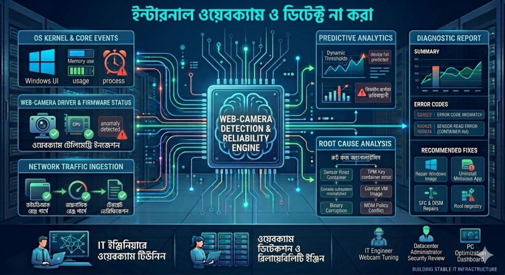  ইন্টারনাল ওয়েবক্যাম ডিটেক্ট না করা।