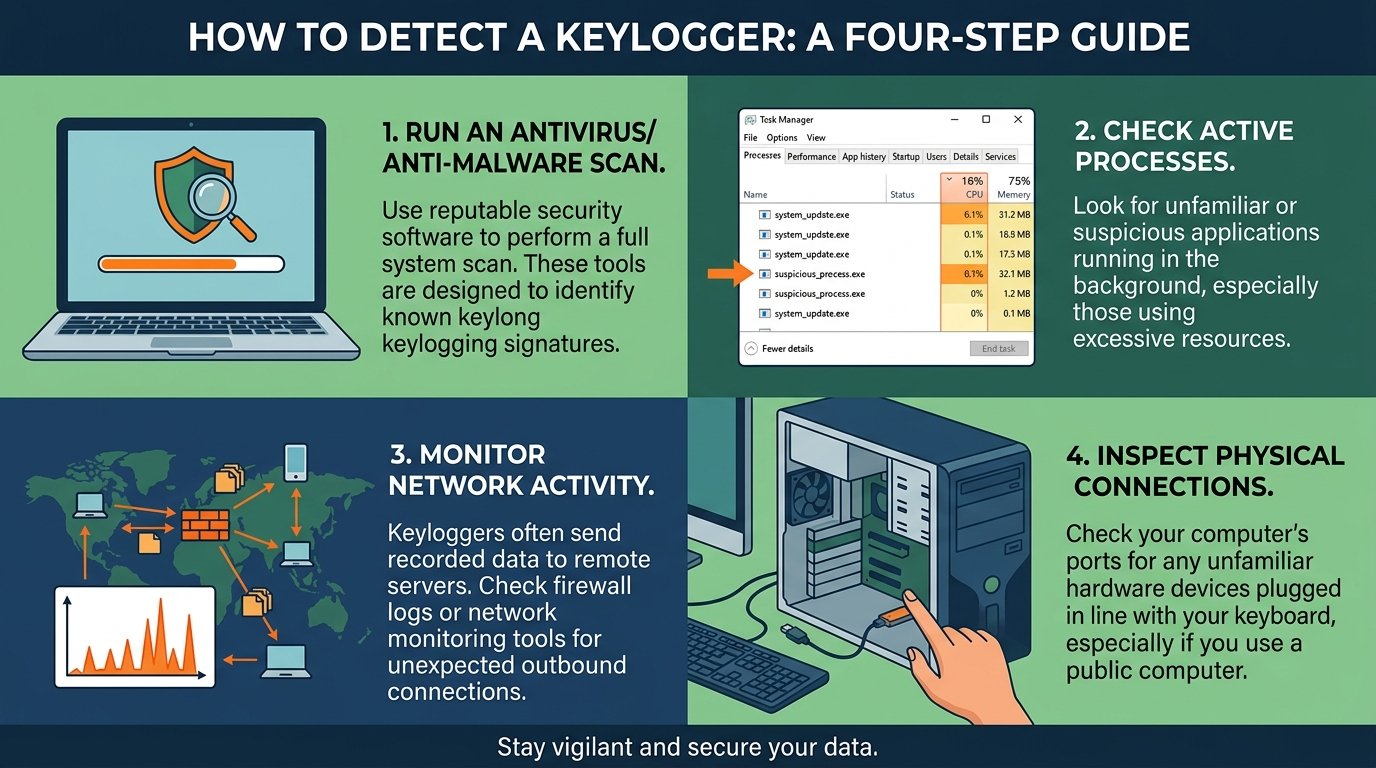কি-লগার (Keylogger) শনাক্ত করার পদ্ধতি